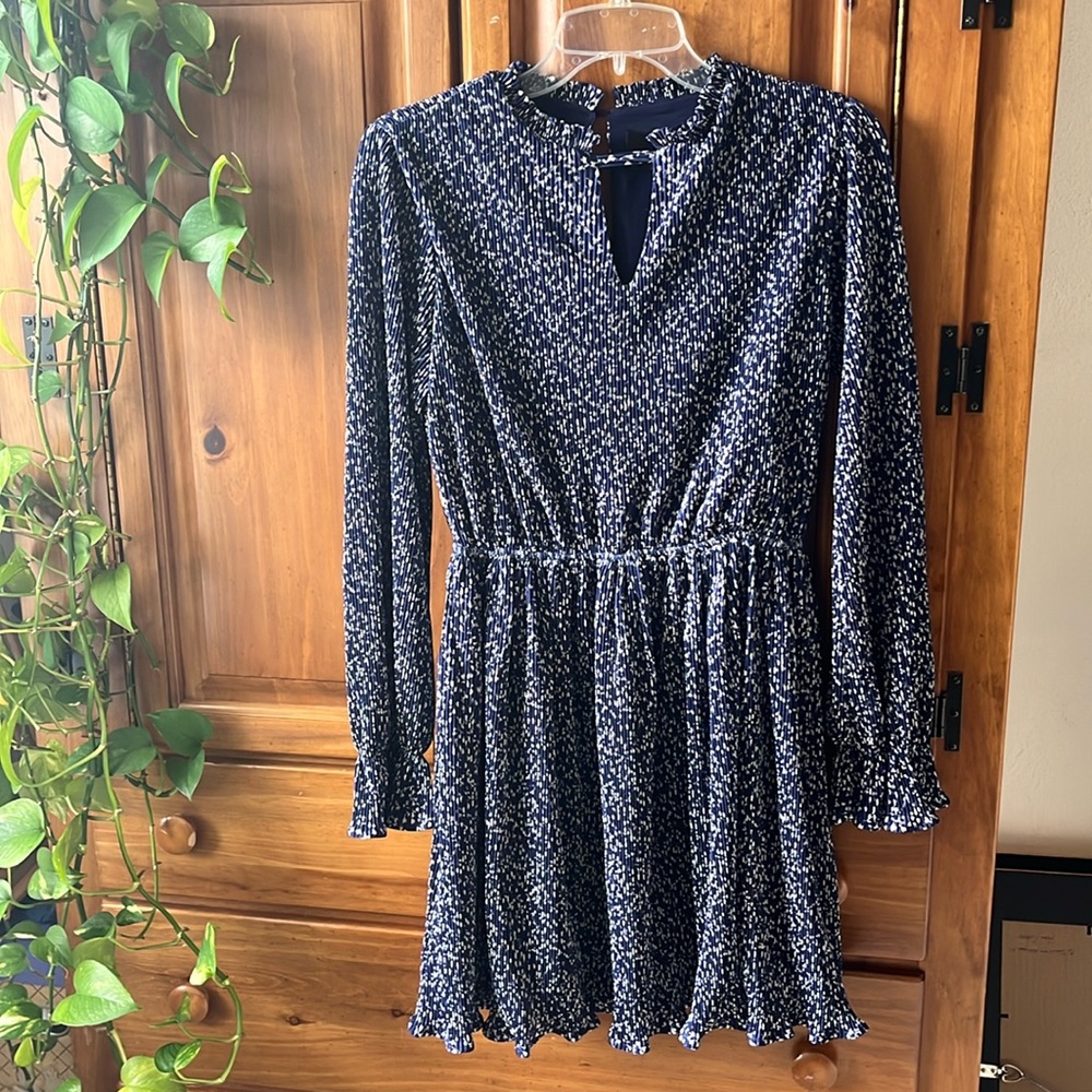 EUC J.O.A. Blue & White Mini Dress Size XS